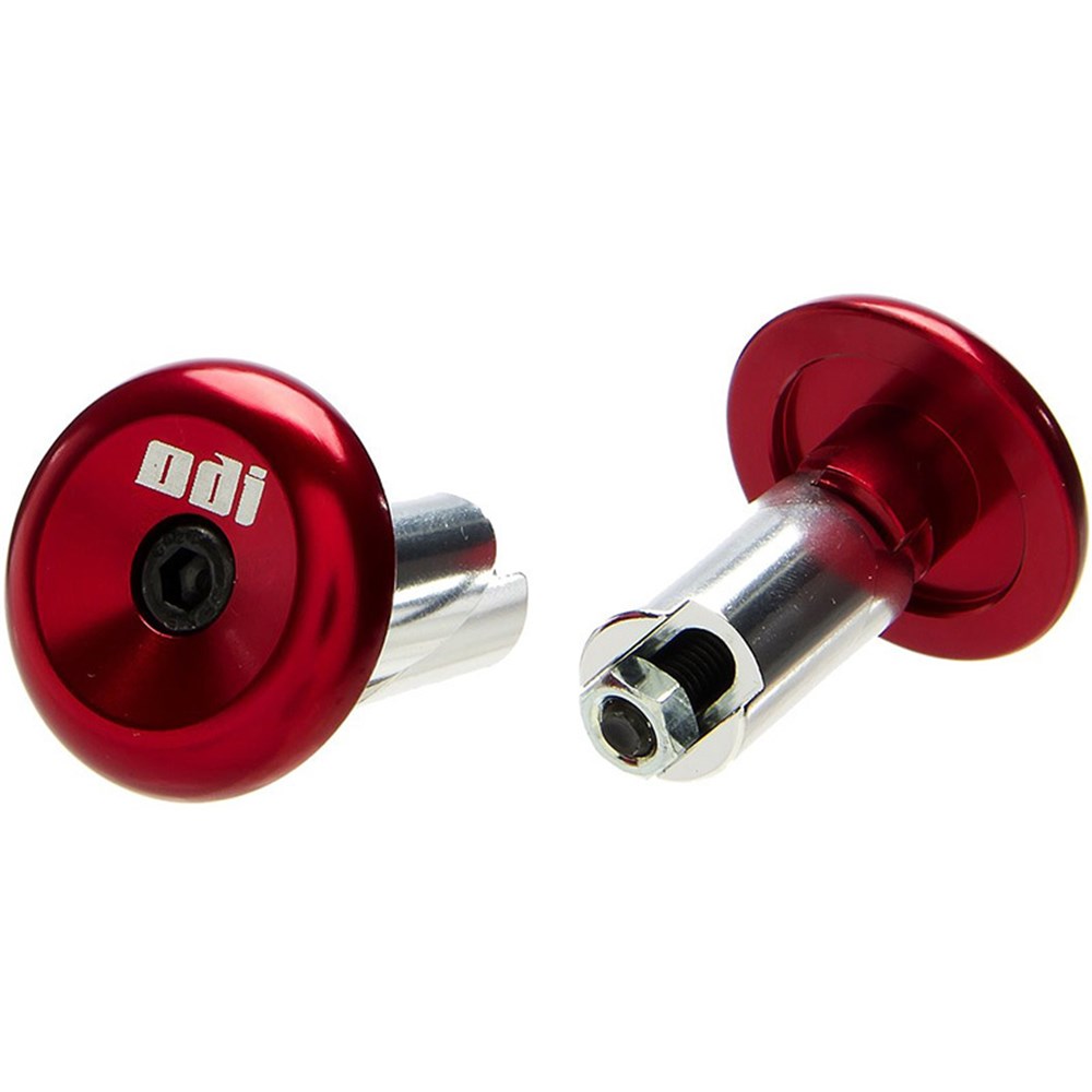 Coppia Tappi Terminali Manopole MTB In Alluminio Rosso